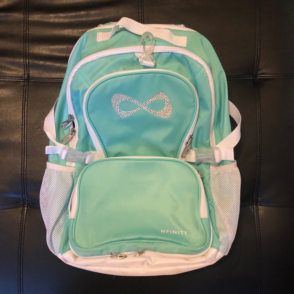 teal nfinity cheer backpack